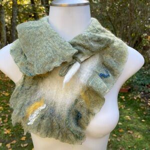 Handmade Soft Wet Felted Scarf